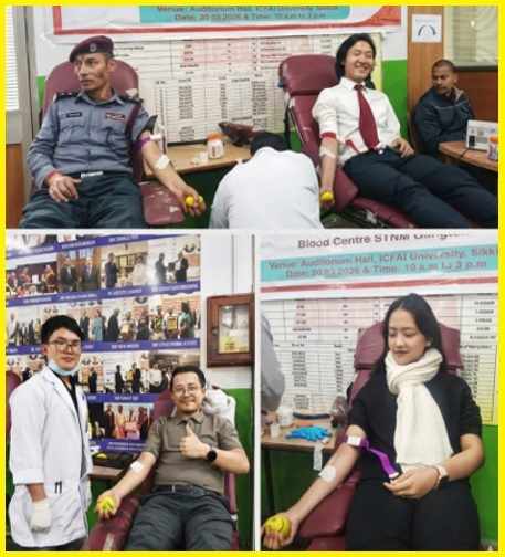 Blood Donation Drive Successfully Organized at ICFAI University, Sikkim